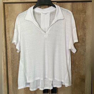 Jane and Delancey V Neck With Collar Top